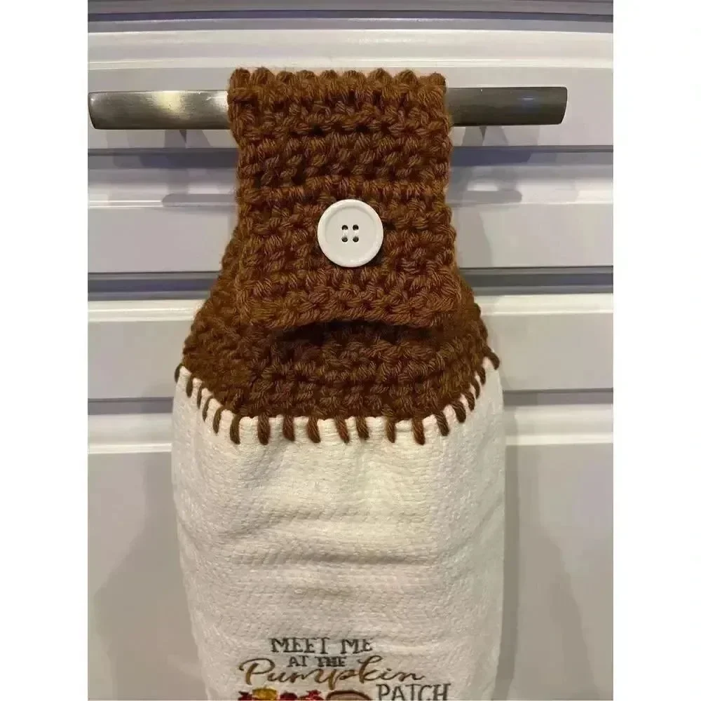 Crochet Top Kitchen Towel- Meet Me At The Pumpkin Patch